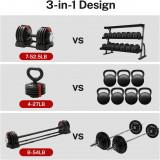 Набор регулируемый штанга, гантель, гиря HYFIT 24 кг (от 2 до 24кг)