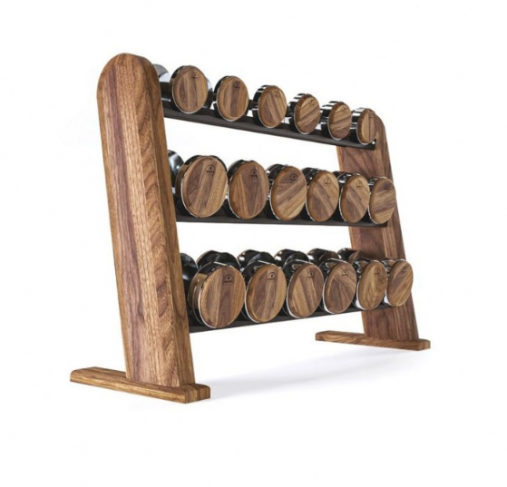 Набор гантелей со стойкой (Орех) NOHrD DumbBells