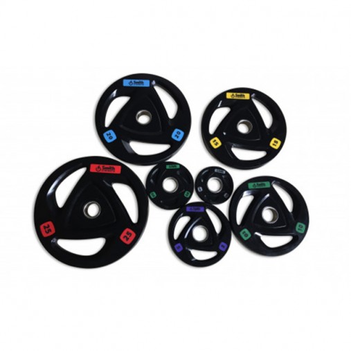 Диск для штанги Smith WP085-1,25 c 3-м хватом, обрезиненный, 1,25кг Диск для штанги Smith WP085-1,25 c 3-м хватом, обрезиненный, 1,25кг