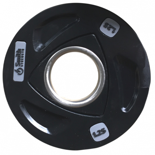 Диск для штанги Smith WP085-1,25 c 3-м хватом, обрезиненный, 1,25кг Диск для штанги Smith WP085-1,25 c 3-м хватом, обрезиненный, 1,25кг